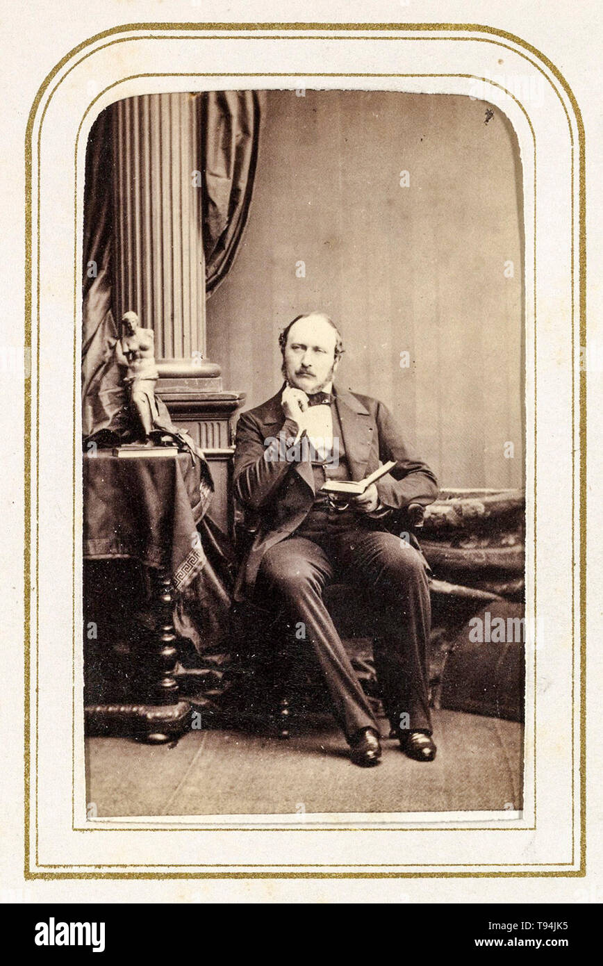 Prince Albert, portrait photograph, seated, circa 1860s by F, Joubert Stock Photo