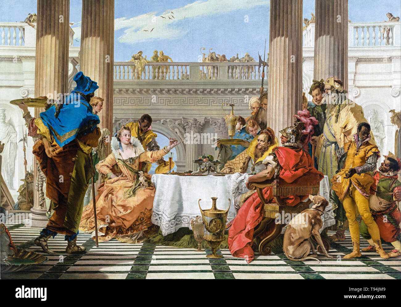 Giovanni Battista Tiepolo, The Banquet of Cleopatra, painting, c. 1743 Stock Photo