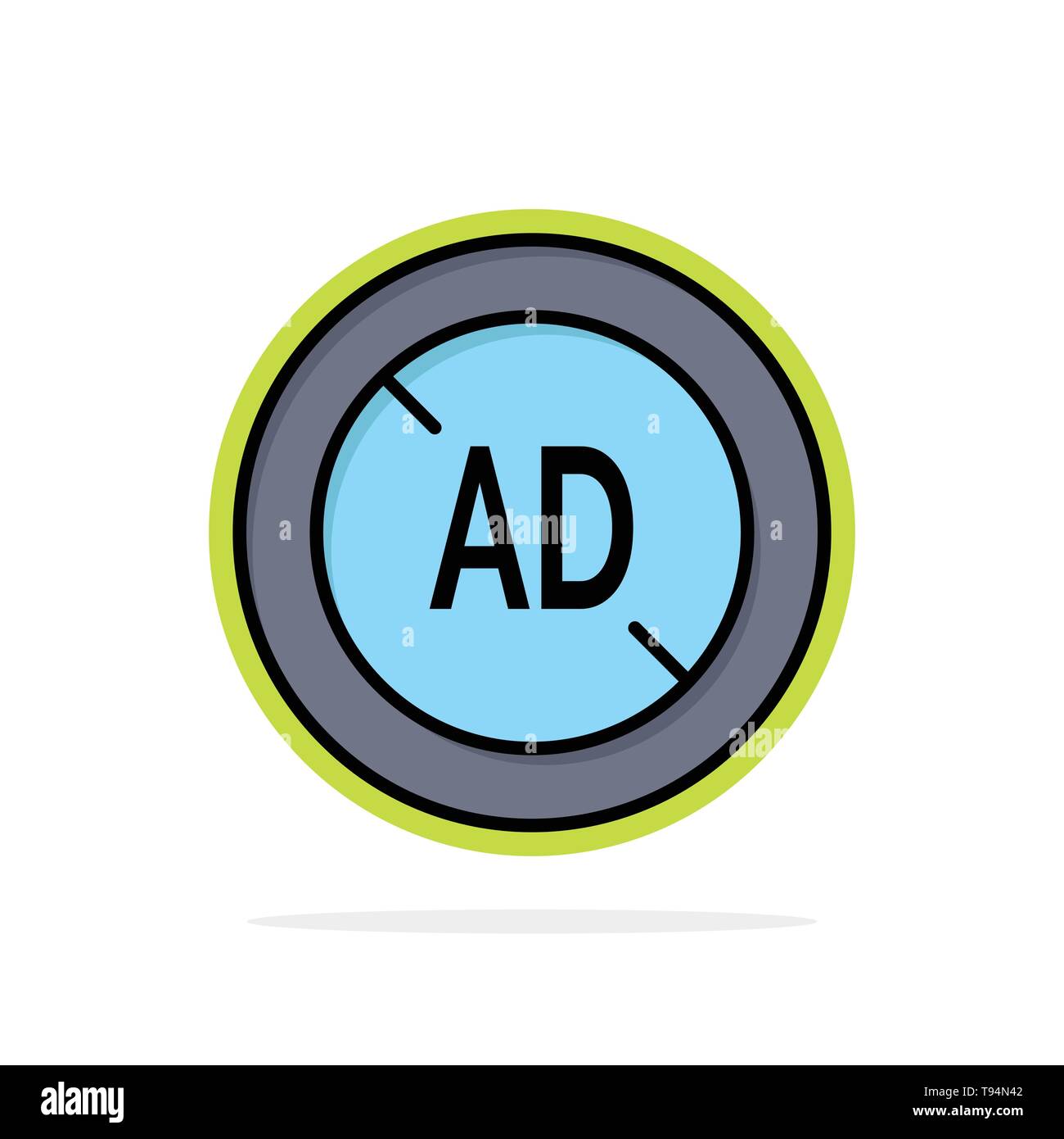 Ad, Blocker, Ad Blocker, Digital Abstract Circle Background Flat color Icon Stock Vector