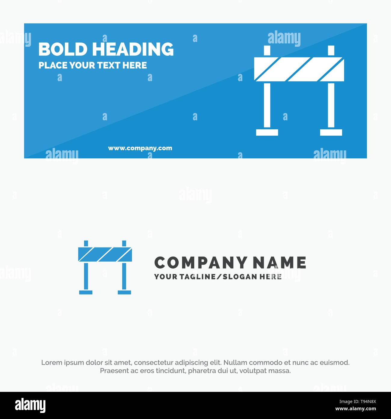 Barricade Barrier Construction Solid Icon Website Banner And