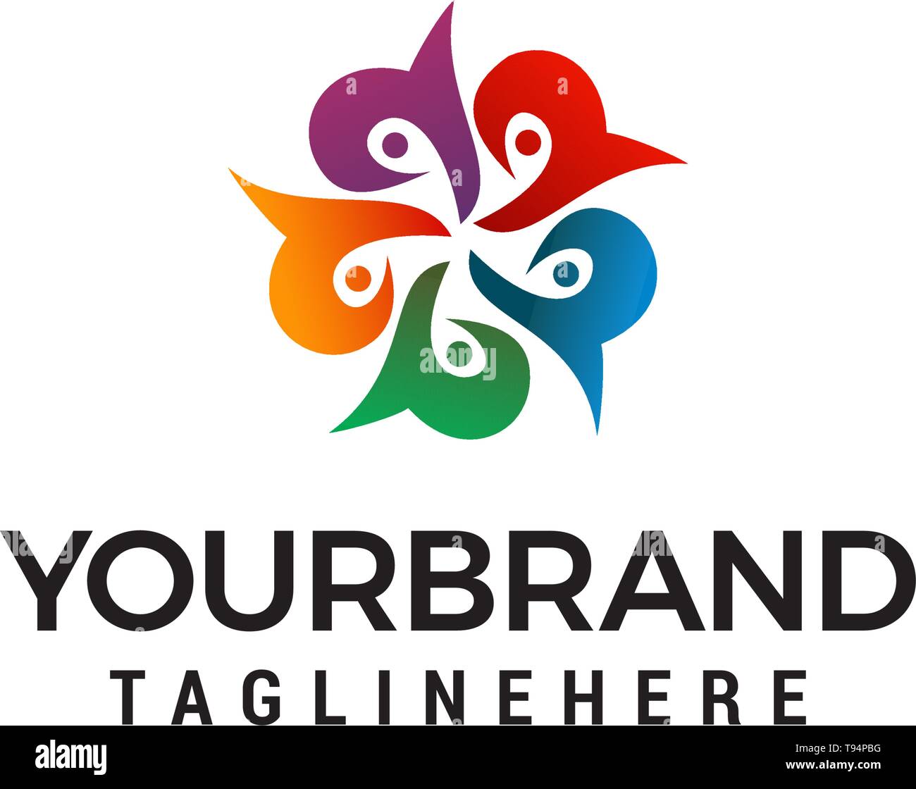 flower abstract logo design concept template vector Stock Vector Image ...