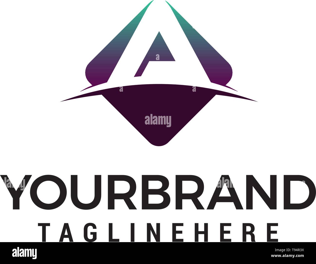 letter A hexagon logo design concept template vector Stock Vector