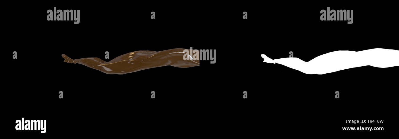 3D illustration of a chocolate flow Stock Photo