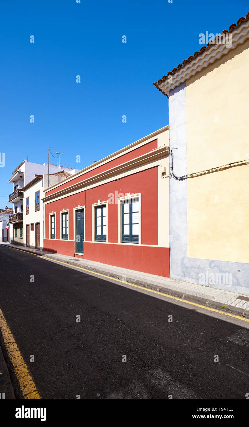 Street in San Cristobal de La Laguna (known as La Laguna), its historical center was declared a World Heritage Site by UNESCO in 1999, Tenerife, Spain Stock Photo