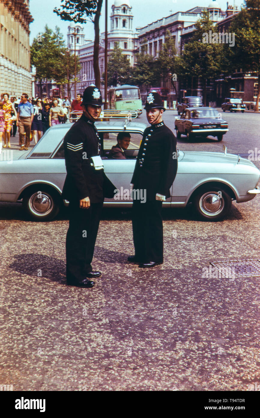 Metropolitan Policemen on Whitehall, London 1969 Stock Photo