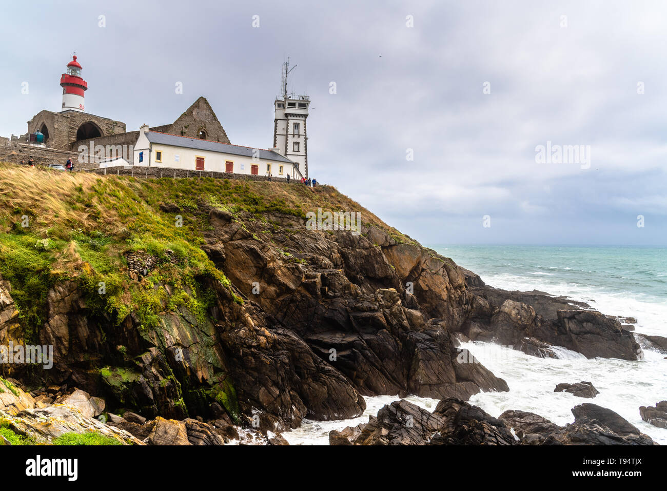 Plougonvelin, France - July 29, 2018: Pointe Saint Mathieu Lighthouse ...