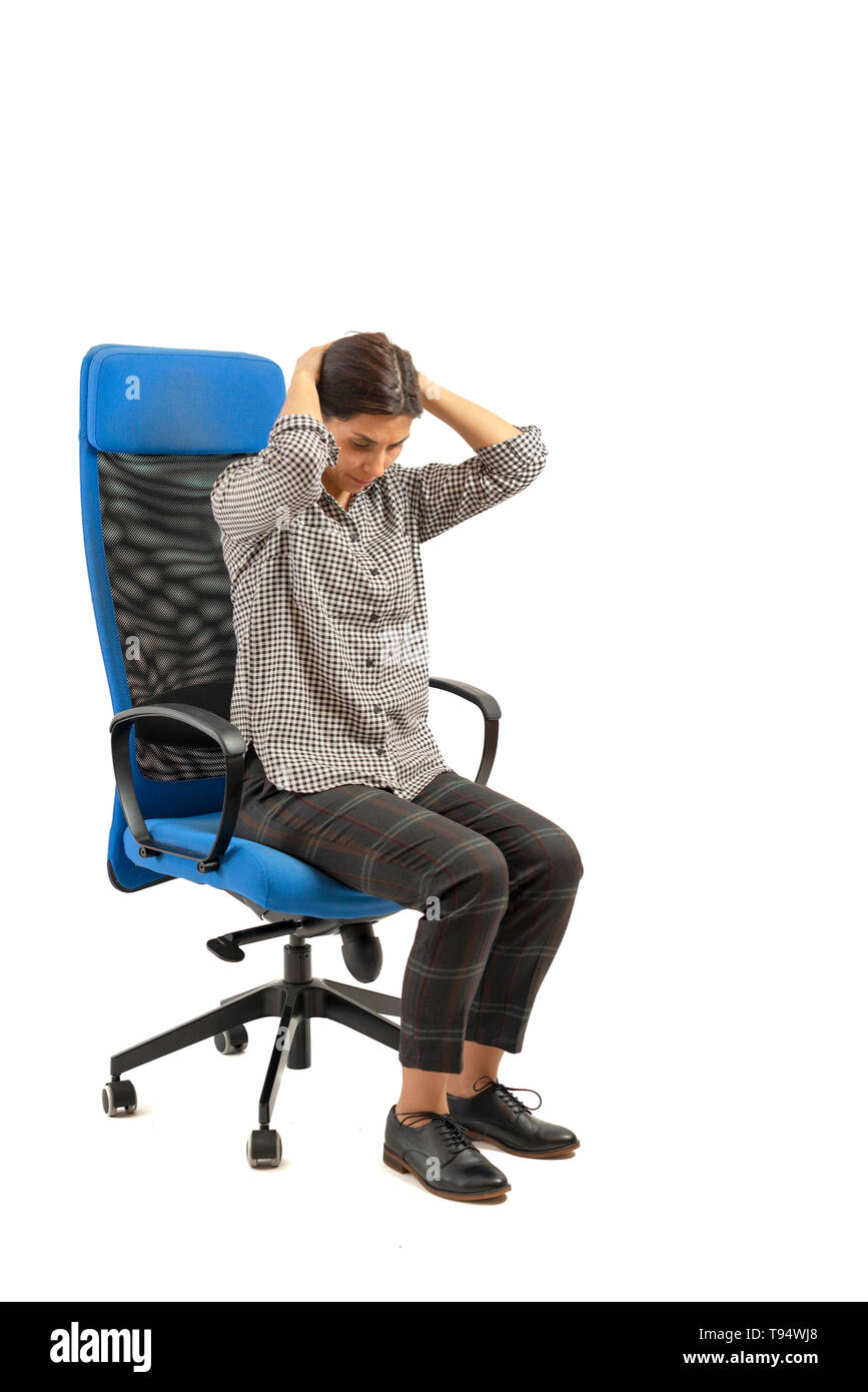 Woman legs crossed chair exercise hires stock photography and images