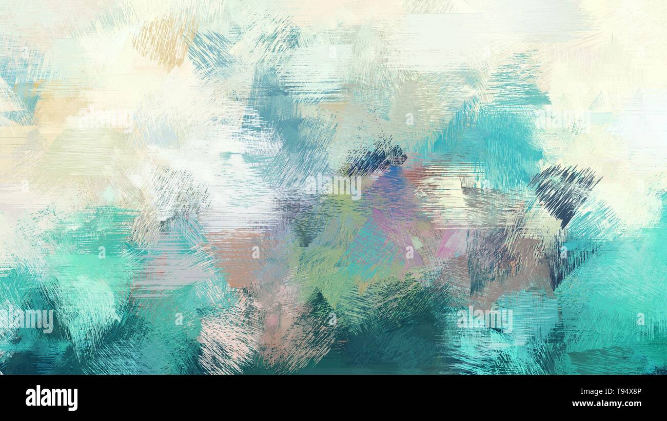 Light Gray Teal Blue And Medium Aqua Marine Color Painted Vintage