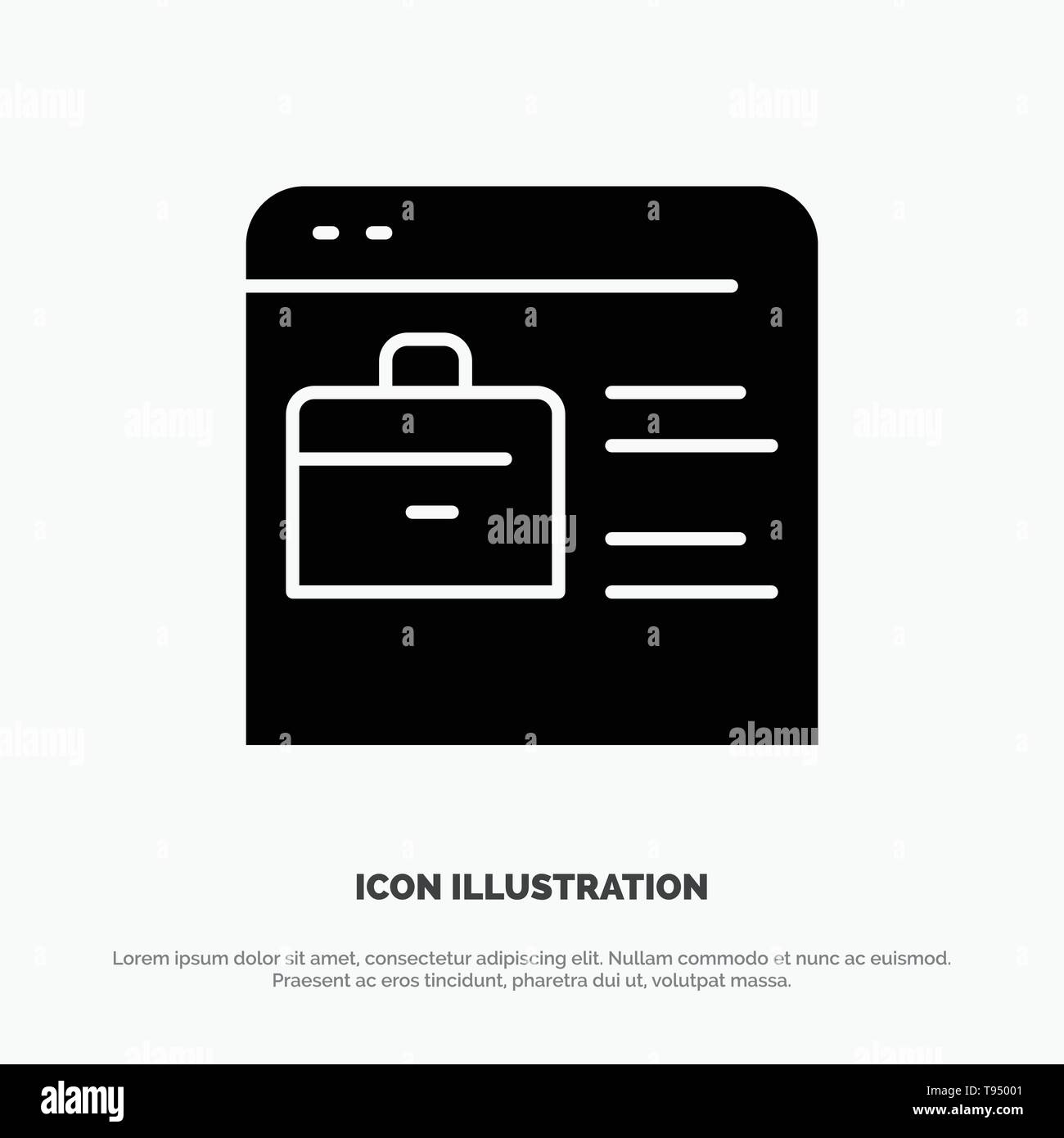 Bag Find Job Job Website Online Portfolio Solid Glyph Icon Vector Stock Vector Image Art Alamy