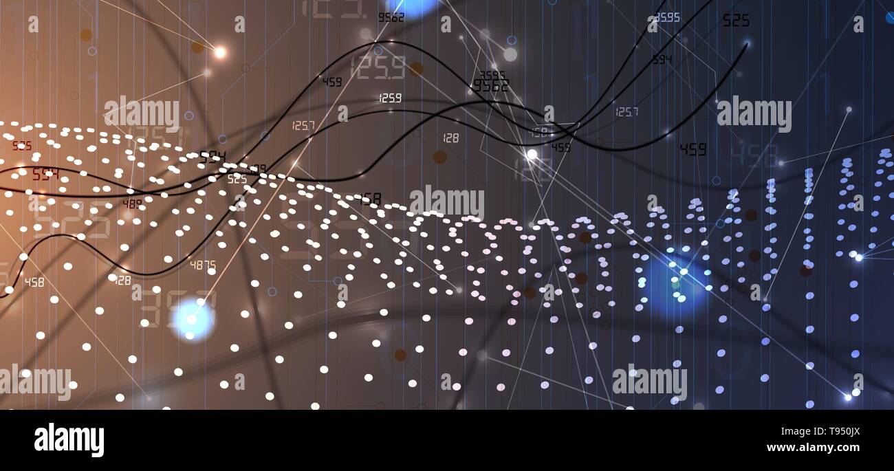 Abstract tech background. Futuristic technology interface with geometric shapes Stock Vector
