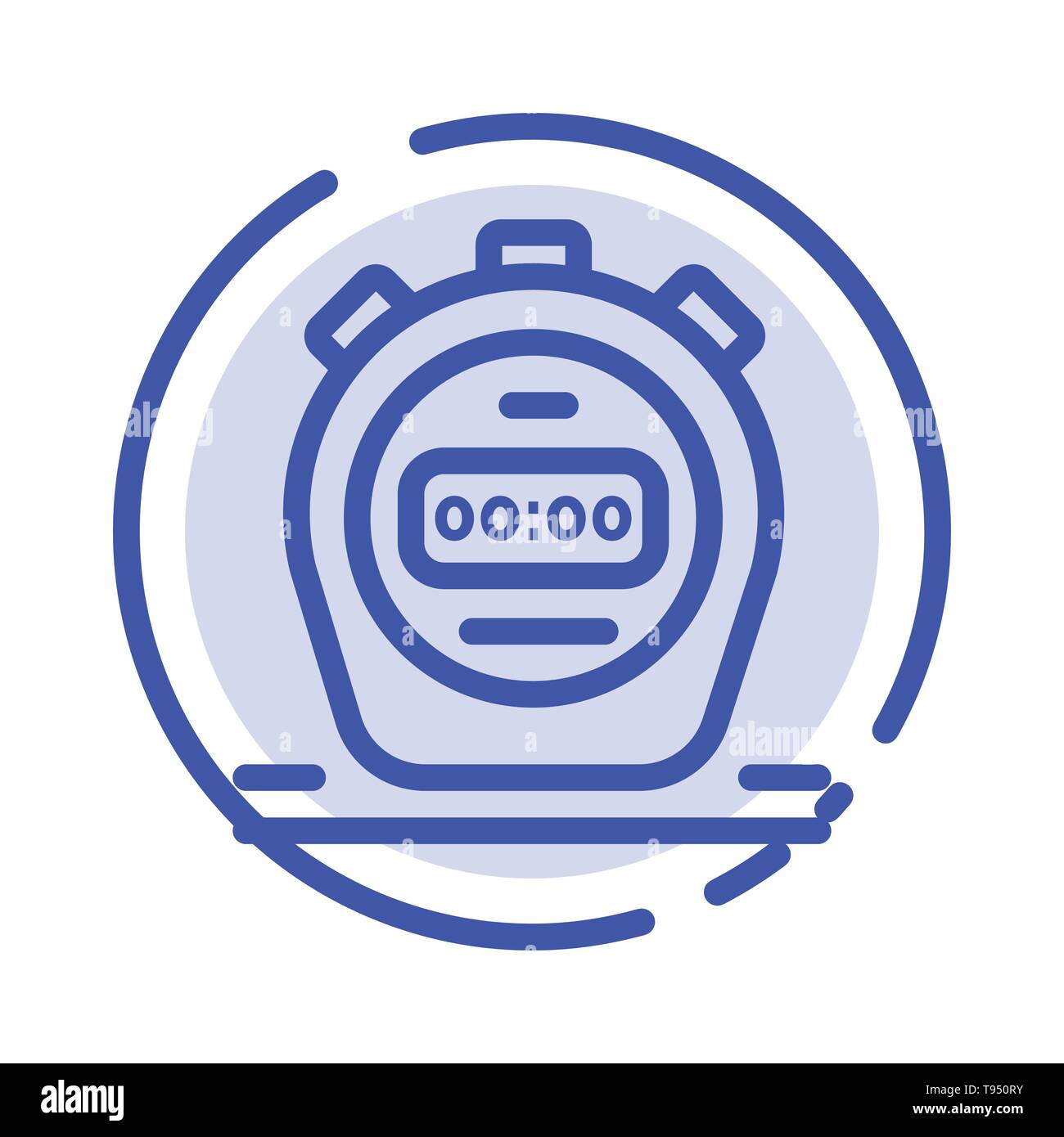 Timer, Stopwatch, Watch, Blue Dotted Line Line Icon Stock Vector Image ...