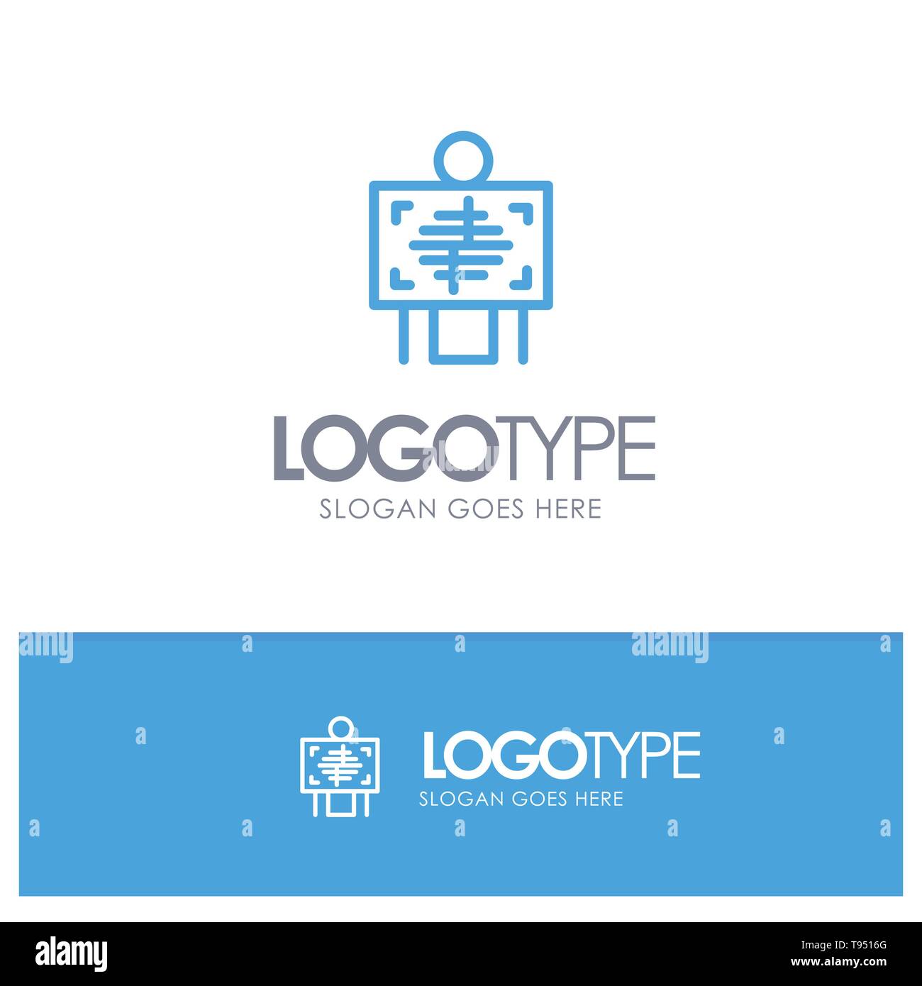 Xray, Patient, Hospital, Radiology, Blue Outline Logo Place for Tagline