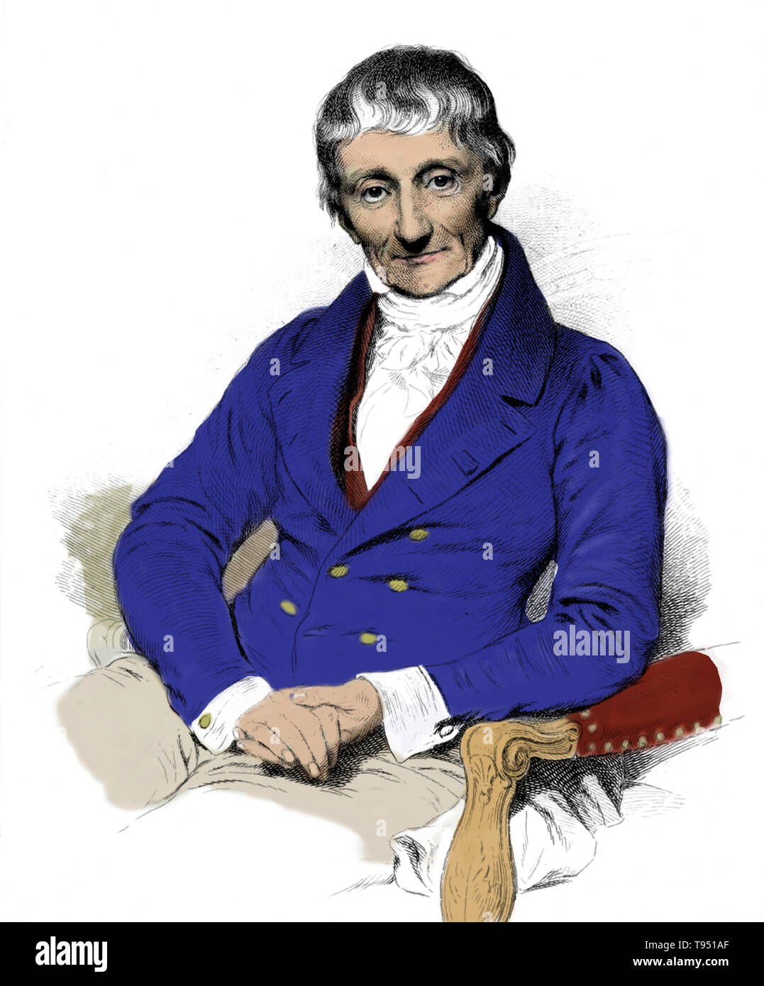 Alexandre Brongniart (February 10, 1770 - October 7, 1847) was a French chemist, mineralogist, and zoologist, who collaborated with Georges Cuvier on a study of the geology of the region around Paris. He was an instructor at the École de Mines (Mining School) in Paris and appointed in 1800 by Napoleon's minister of the interior Lucien Bonaparte director of the revitalized porcelain manufactory at Sèvres. He remained in charge of Sèvres, through regime changes, for 47 years. Stock Photo