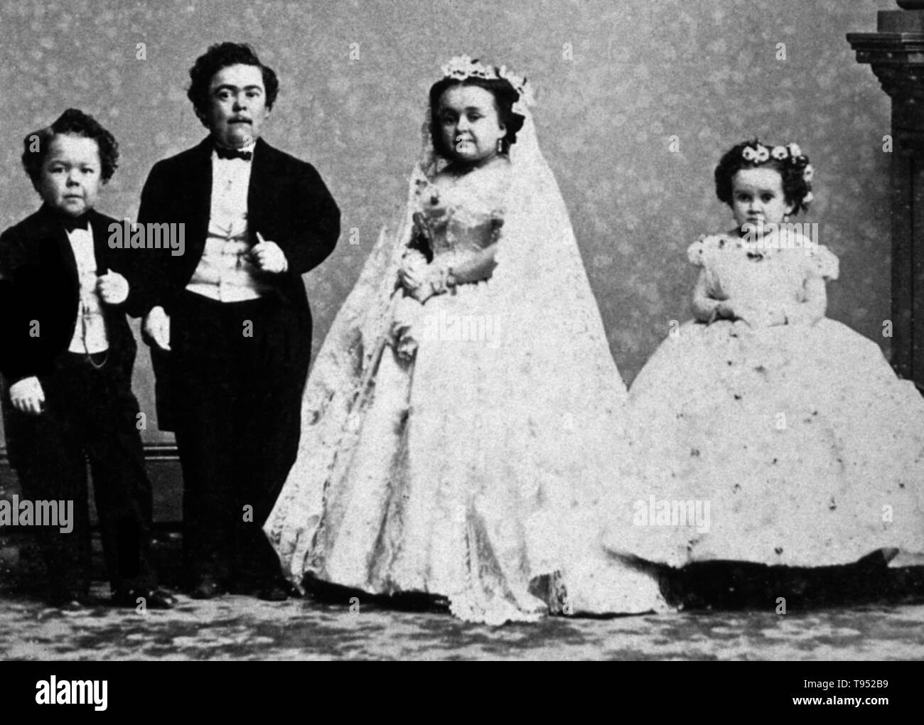 Charles Sherwood Stratton (January 4, 1838 - July 15, 1883), "General Tom  Thumb", was an American dwarf performer. P.T. Barnum, a distant relative  (half fifth cousin, twice removed), heard about Stratton and