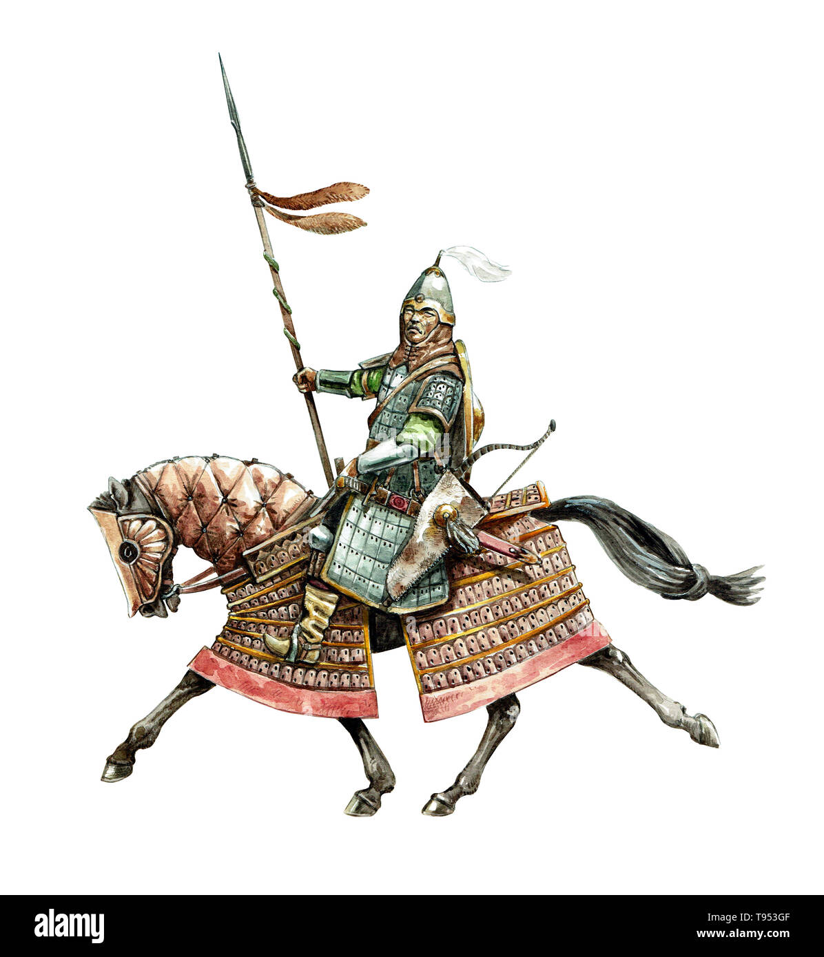 Mongol warrior. Medieval cavalry illustration. Historical illustration ...