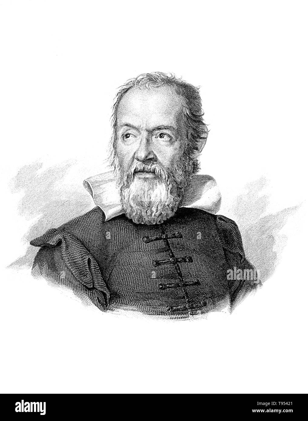Galileo Galilei (February 15, 1564 - January 8, 1642) was an Italian physicist, mathematician, astronomer, and philosopher who played a major role in the Scientific Revolution. His achievements include improvements to the telescope, important astronomical observations and support for Copernicanism. He has been called the 'father of modern observational astronomy', the 'father of modern physics', the 'father of science', and 'the father of modern science'. Stock Photo