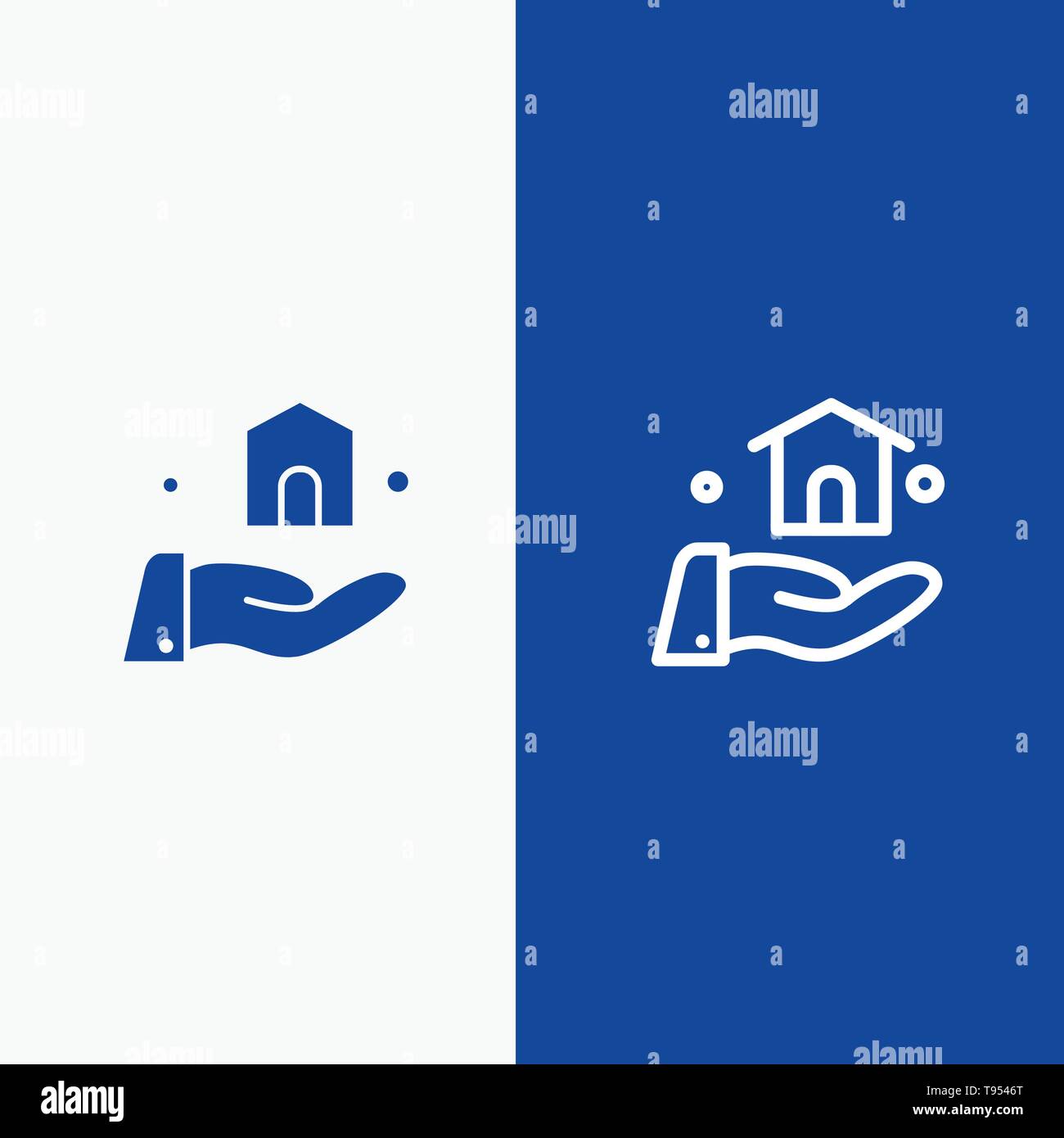 Building Build Construction Line And Glyph Solid Icon Blue