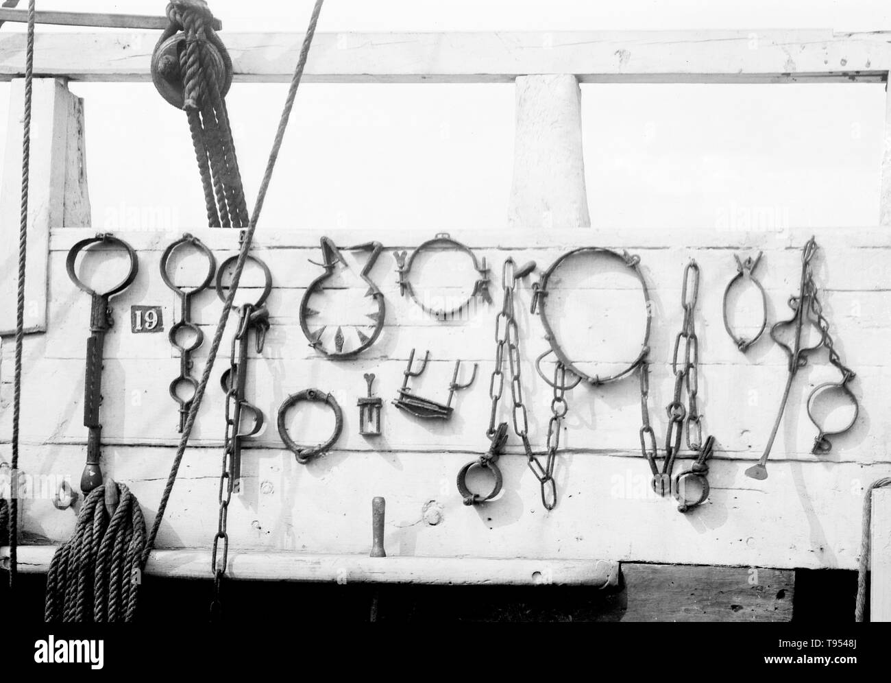 A prison ship, often more precisely described as a prison hulk, is a current or former seagoing vessel that has been modified to become a place of substantive detention for convicts, prisoners of war or civilian internees. Success was an Australian prison ship, built in 1840 at Natmoo, Burma, for Cockerell & Co. of Calcutta. After initially trading around the Indian subcontinent, she was sold to London owners and made three voyages with emigrants to Australia during the 1840s. Stock Photo