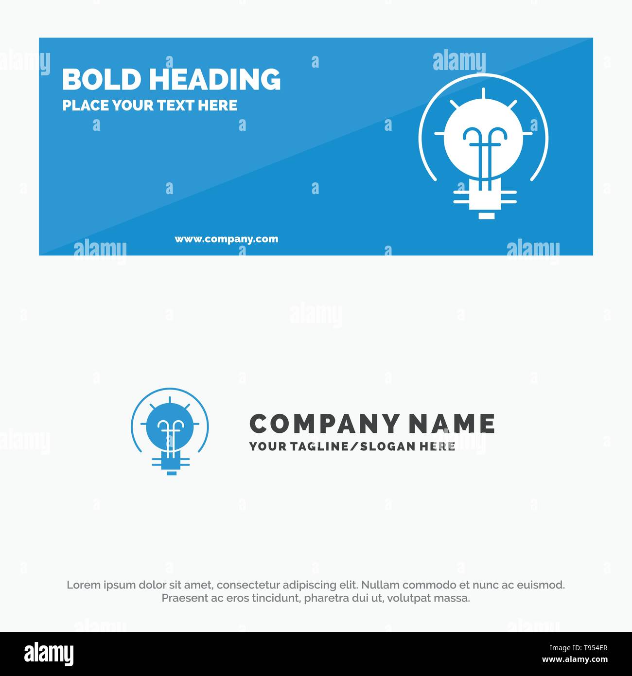 Bulb Energy Idea Solution Solid Icon Website Banner And