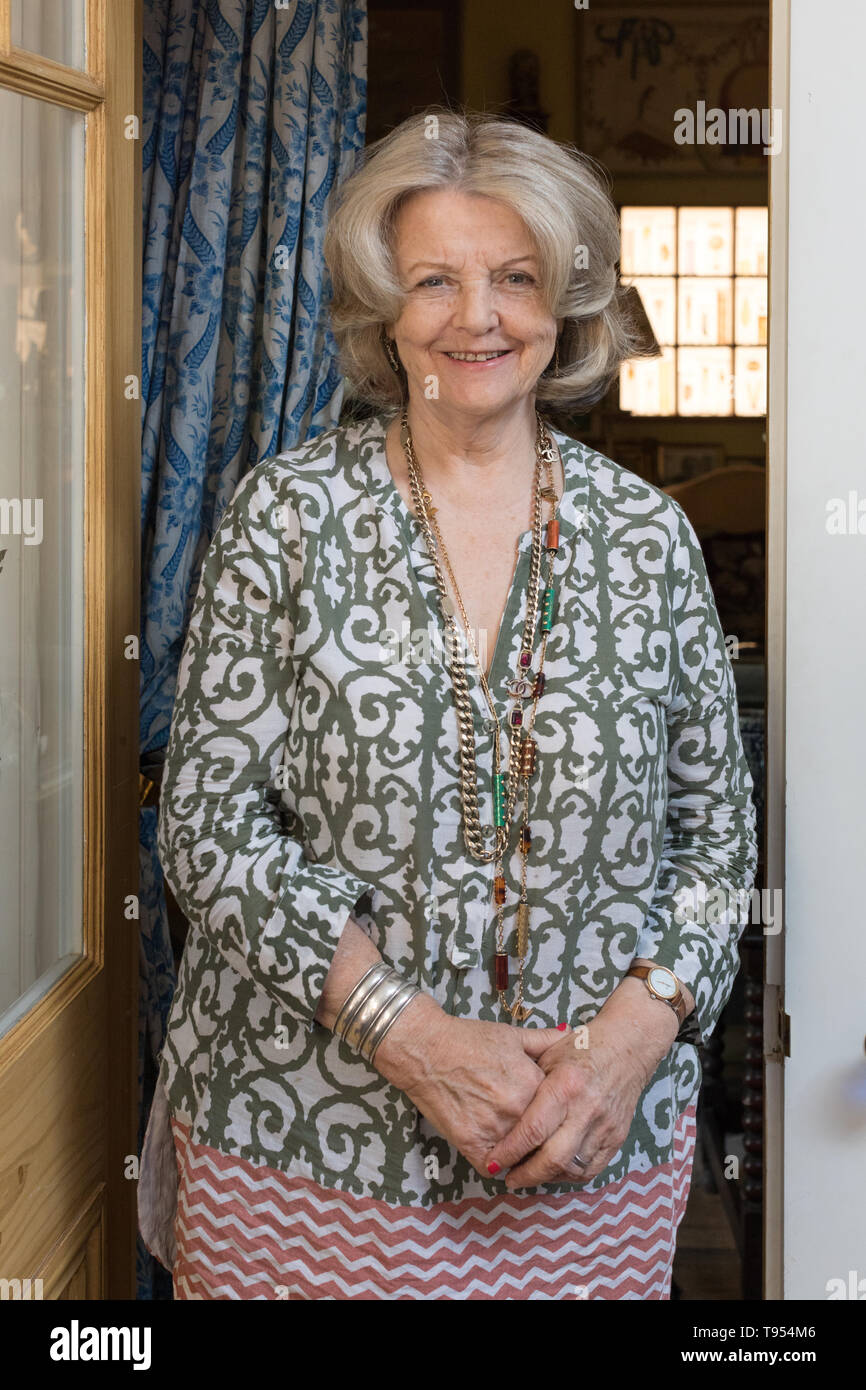 Polly Devlin OBE, Writer and Broadcaster at her home in West London. Born 1944 in Northern Ireland. Stock Photo