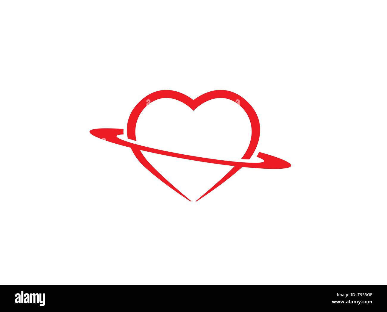 circle holding heart for logo design Stock Vector