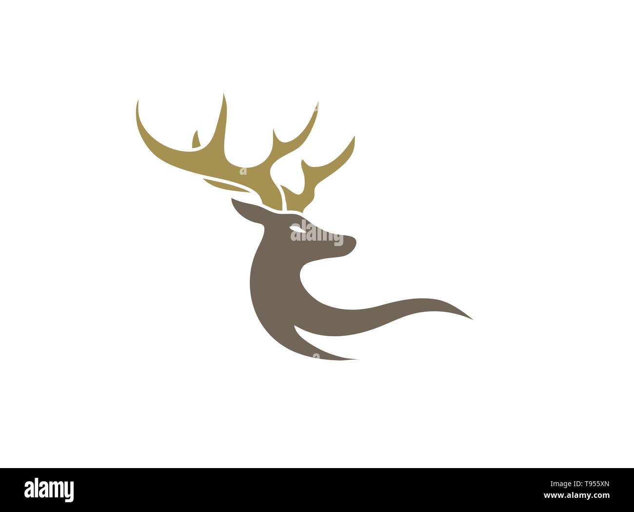 Deer with big horns for logo design Stock Vector Image & Art Alamy