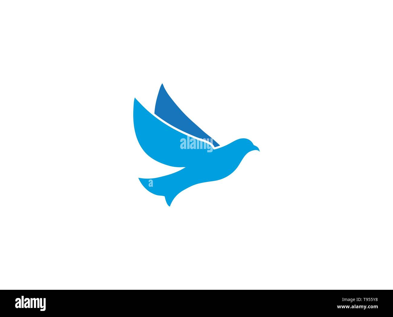 Bird eagle open wings flying for logo design Stock Vector