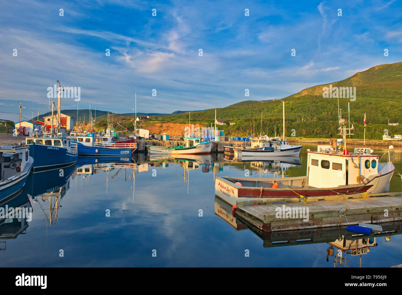 Fishing boats in coastal village. Cape Breton Island. Cabot Trail