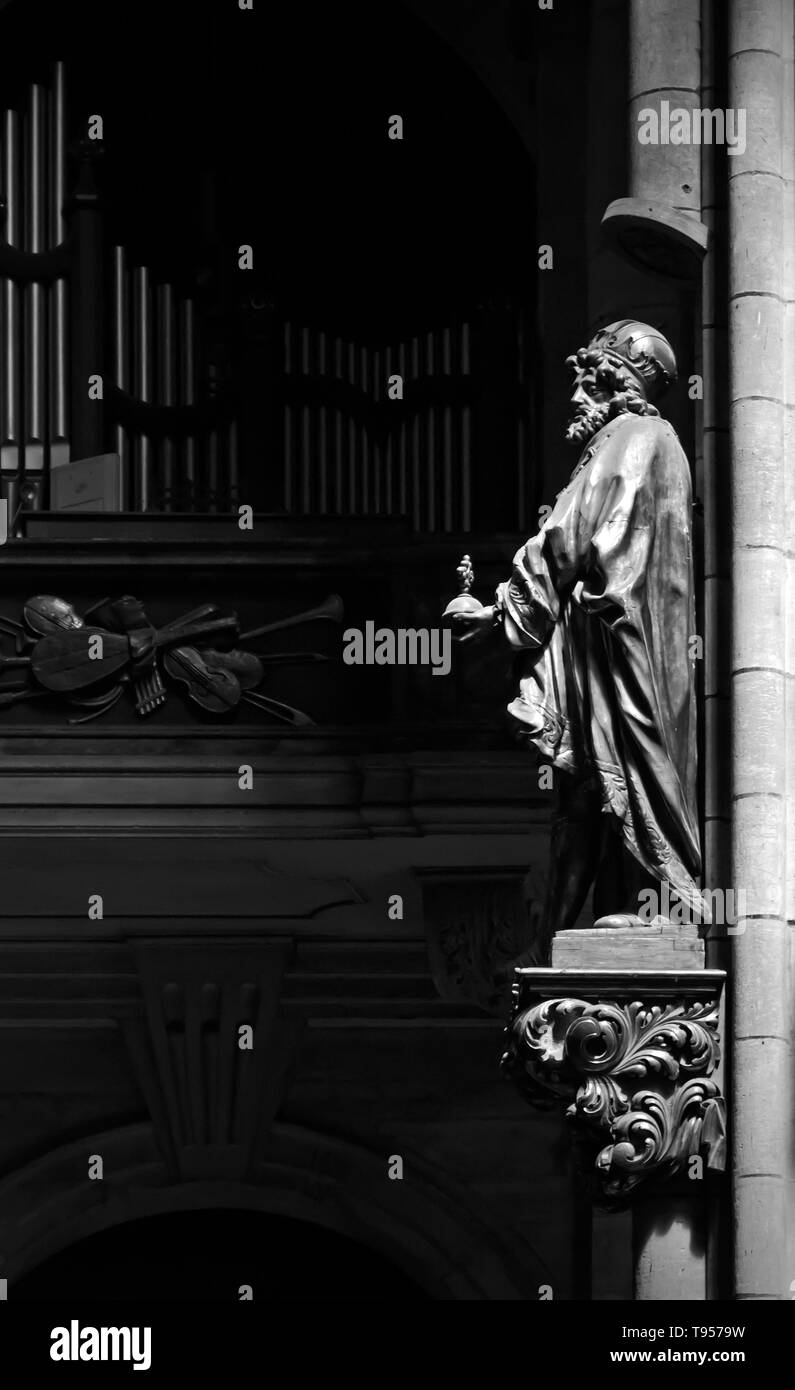 St. Vitus Cathedral in Prague (outside, interior) Stock Photo
