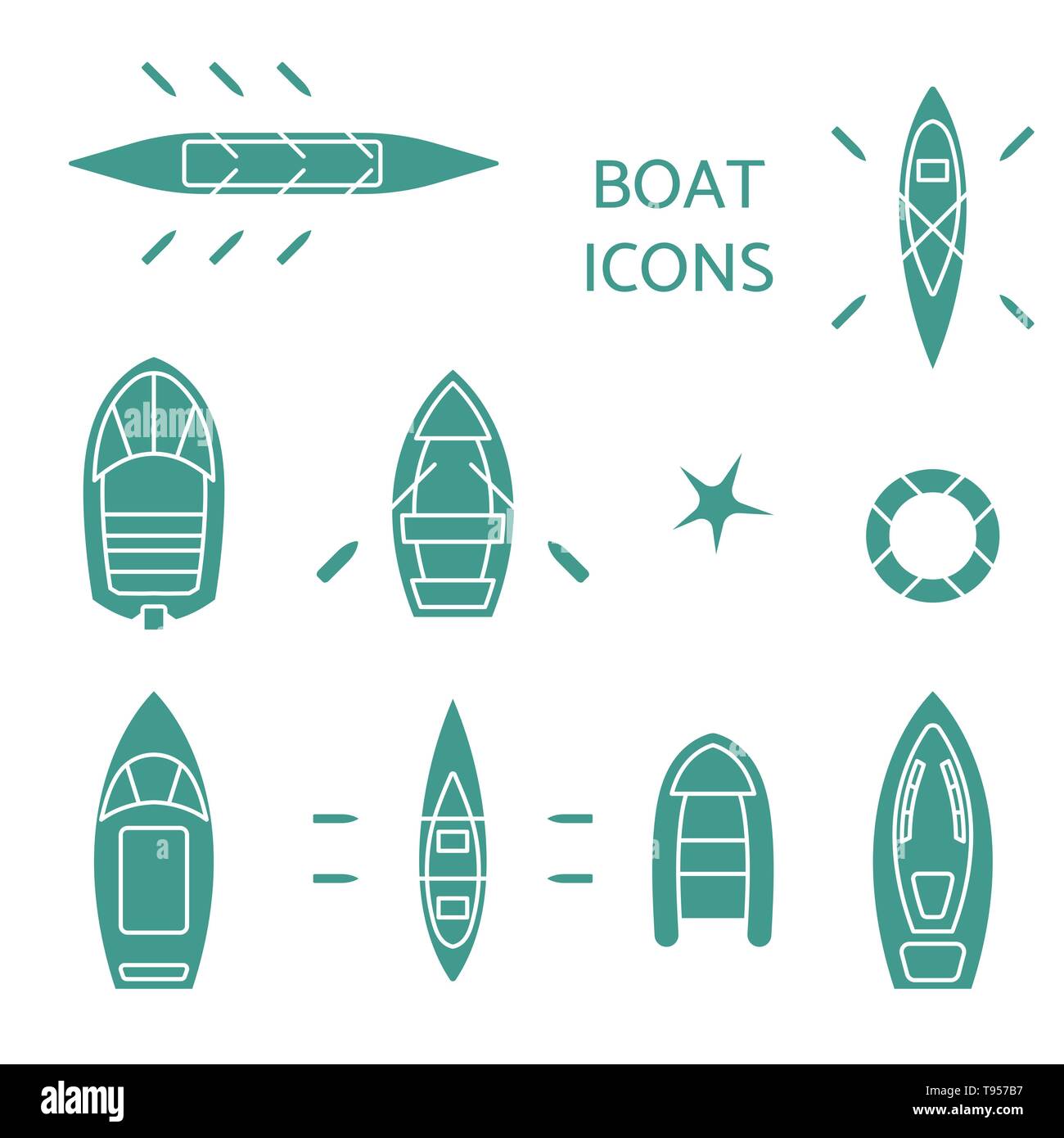 Boat icons set. Stock Vector
