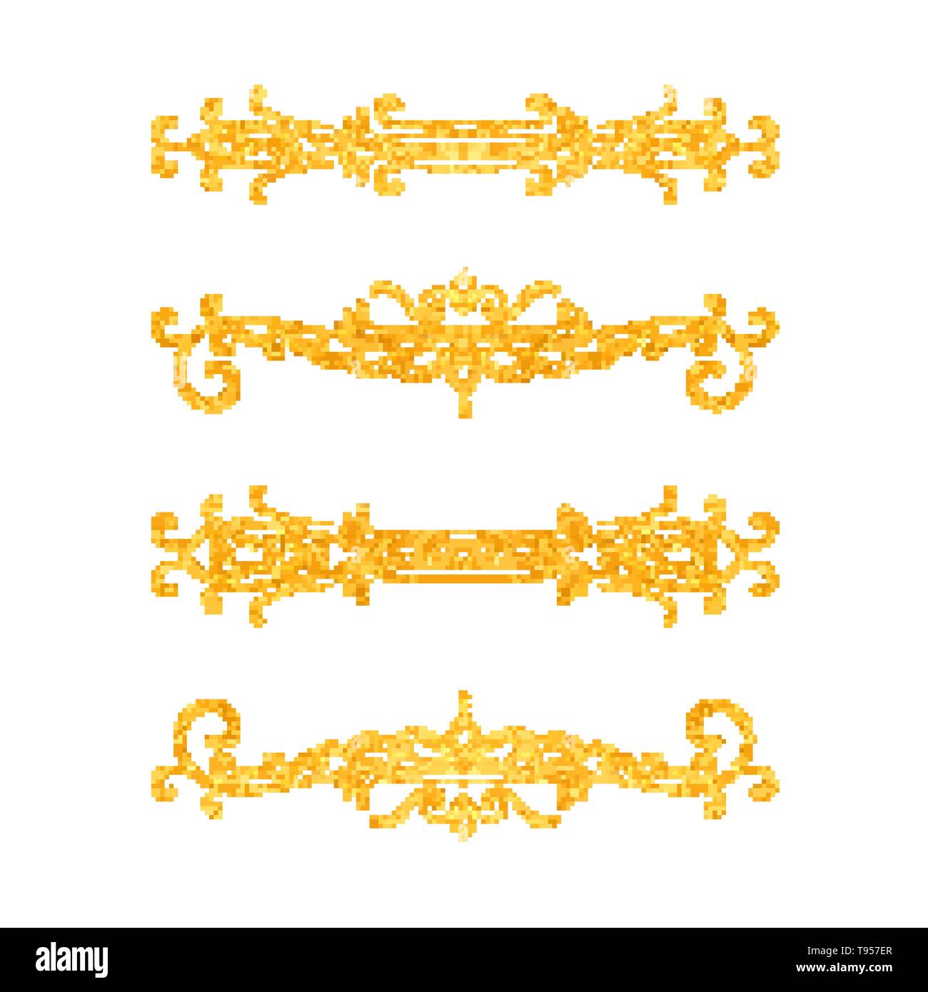 Set golden ornate page decor elements Stock Vector Images - Alamy