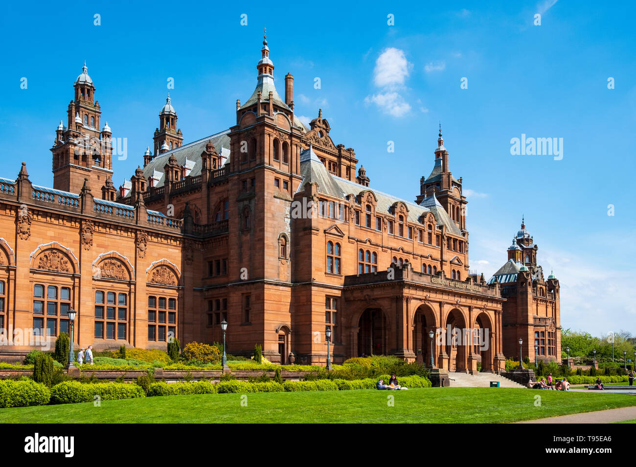 View of Kelvingrove Art Gallery and Museum in Glasgow west end , Scotland, UK Stock Photo