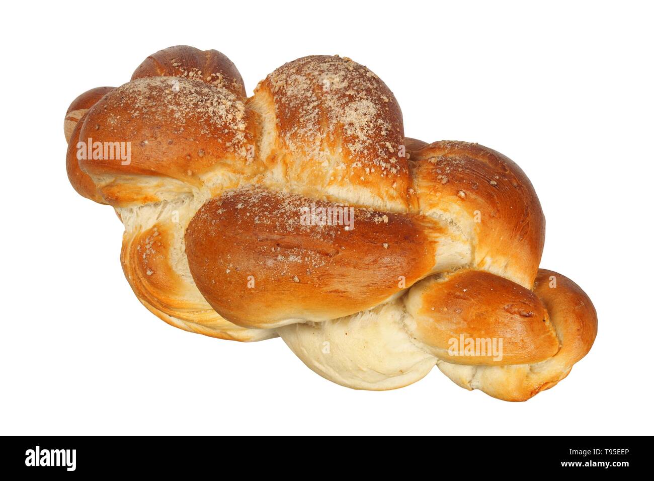 Challah bun isolated on white background Stock Photo