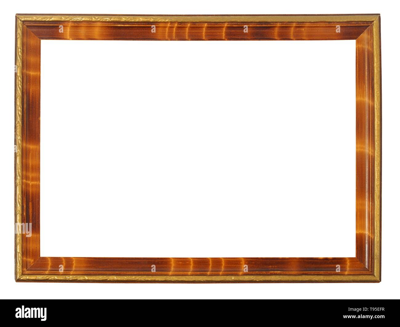 Big wooden frame isolated on white background Stock Photo