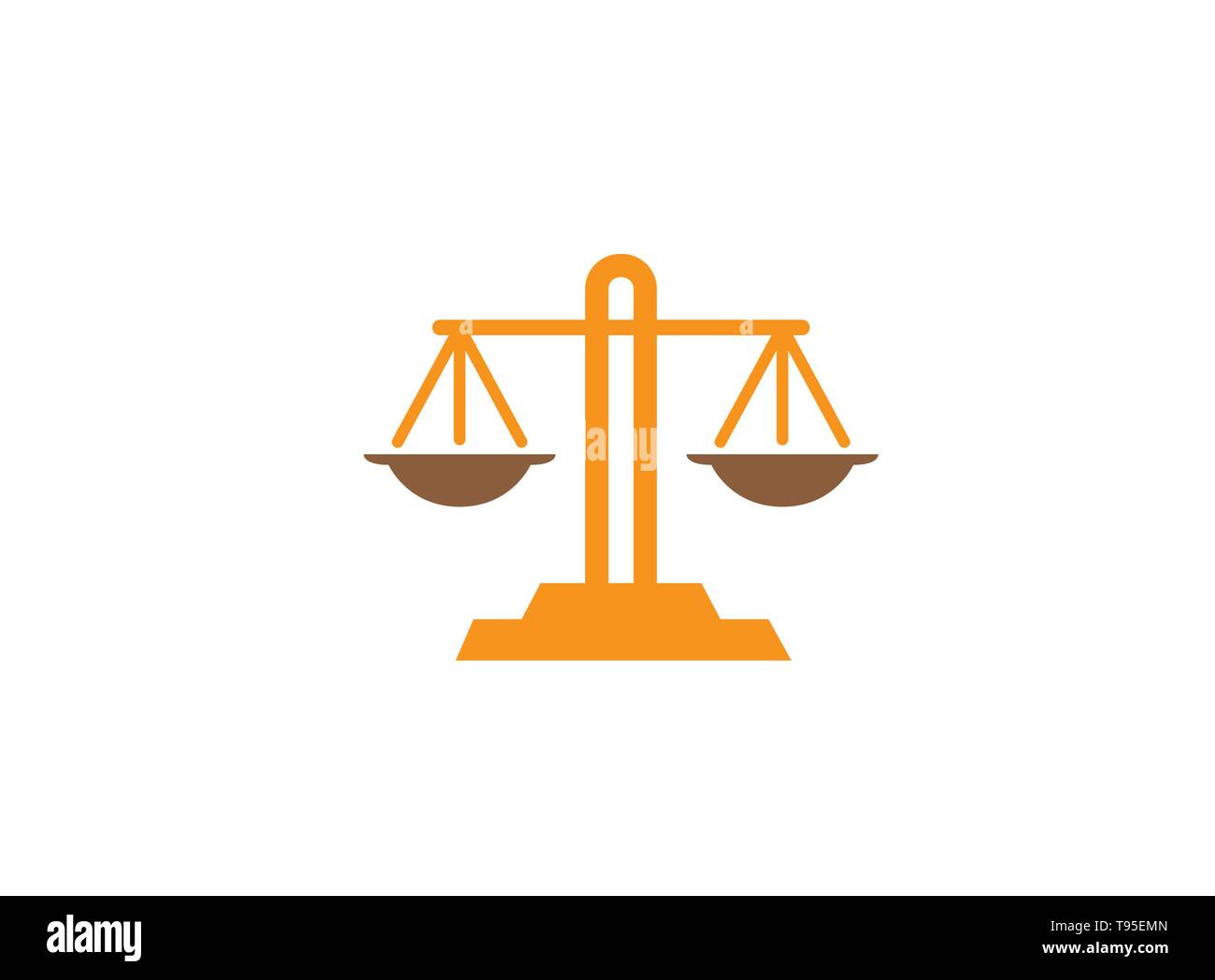 Balance symbol scales logo design illustration, law symbol Stock Vector
