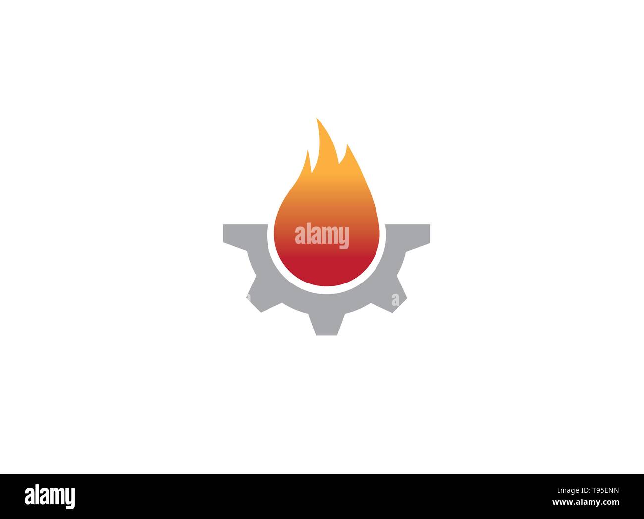 Creative Gear Fire Symbol for logo design illustration Stock Vector