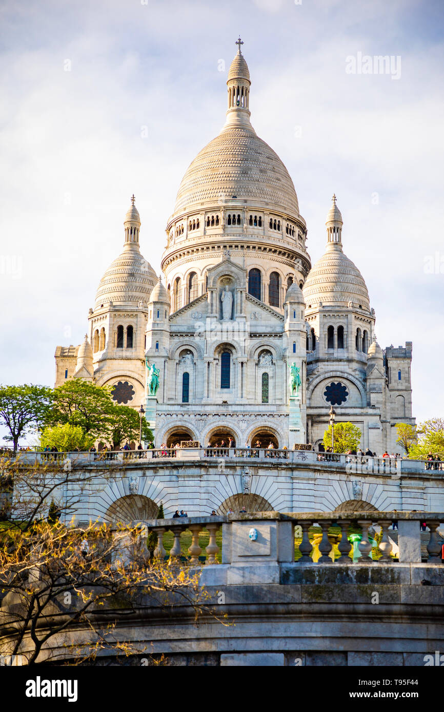 Paris, France - 24.04.2019: Basilica Sacre Couer at Montmartre in Paris, France Stock Photo
