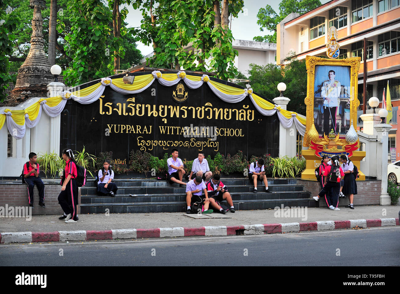 Yupparaj Wittayalai School Phra Pokklao Road Chiang Mai Thailand Stock Photo
