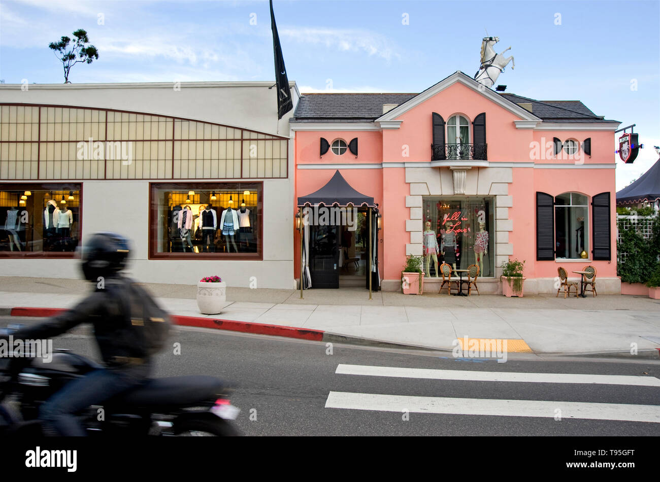 Buildings at Sunset Plaza on the Sunset Strip in West Hollywood, Los Angeles, CA, USA Stock Photo