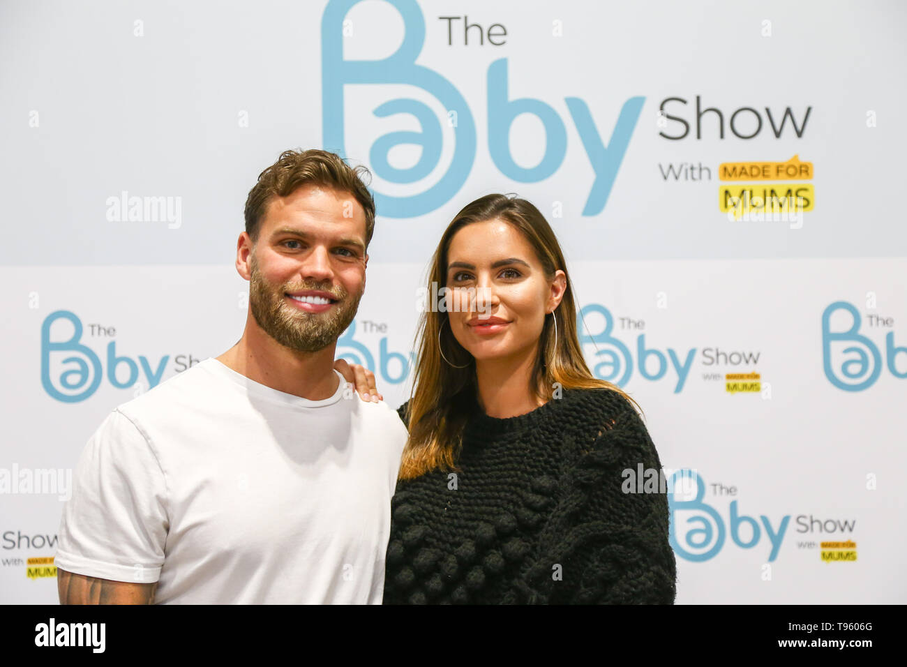 Birmingham, UK. 17th May, 2019. TV's reality show stars Jess Shears and Dom Lever appear at The Baby Show at Birmingham's NEC. The Love Island couple who got married on live TV are expecting their first child but the due date is a secret. Peter Lopeman/Alamy Live News Stock Photo