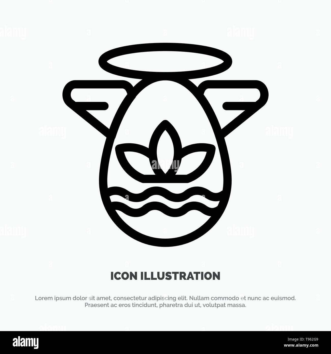 Angle, Celebration, Easter, Protractor Line Icon Vector Stock Vector