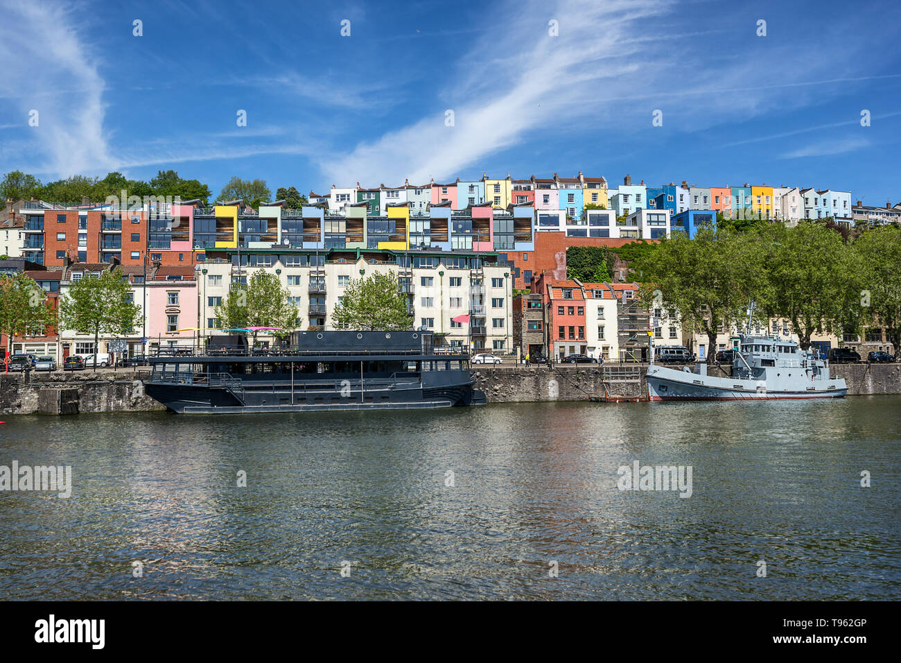 Harbourside on the floating harbour in Bristol Stock Photo