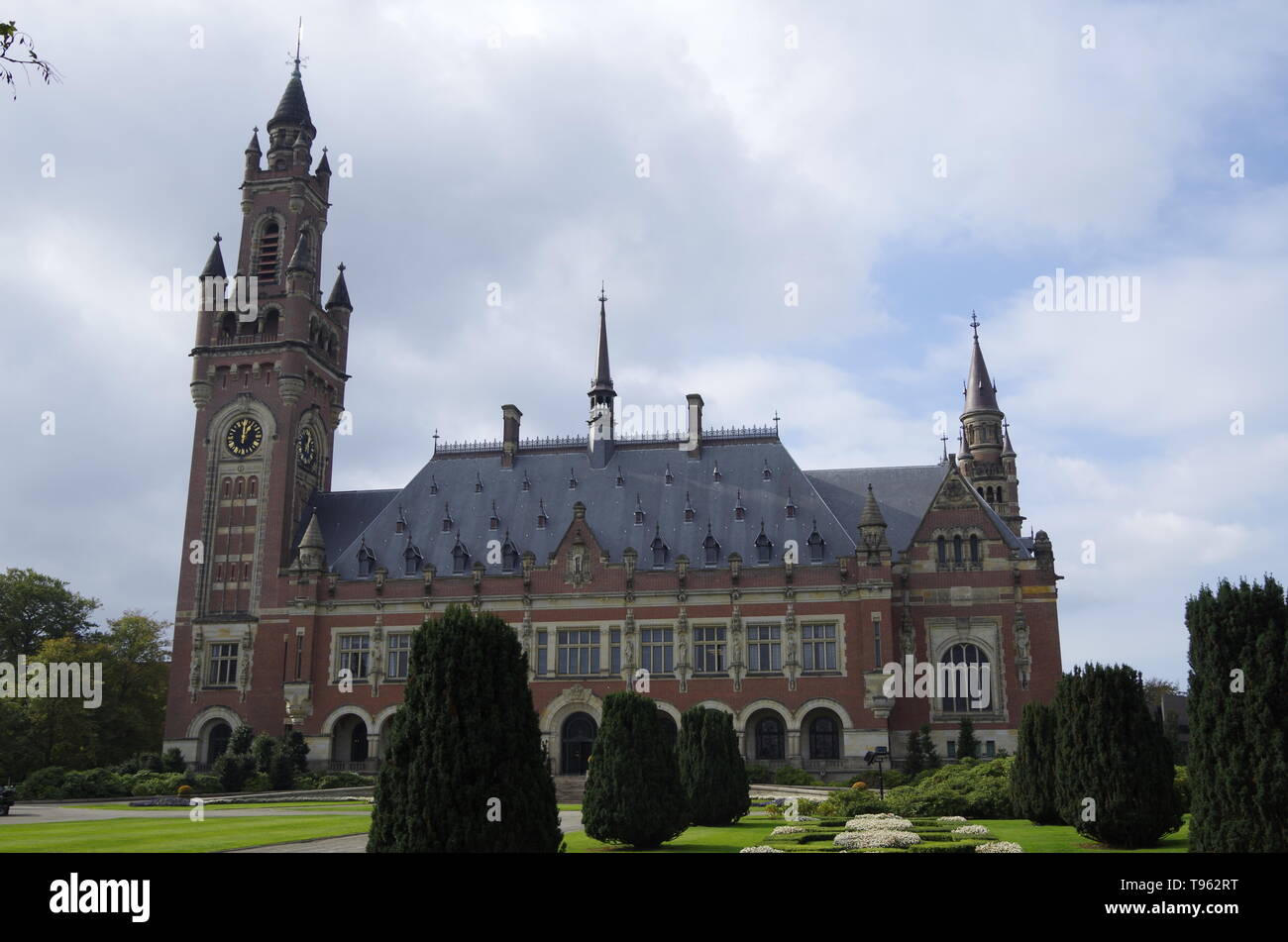 The Peace Palace in the Hague, Netherlands, home of the International court of Justice, principle judicial organ of the United Nations Stock Photo