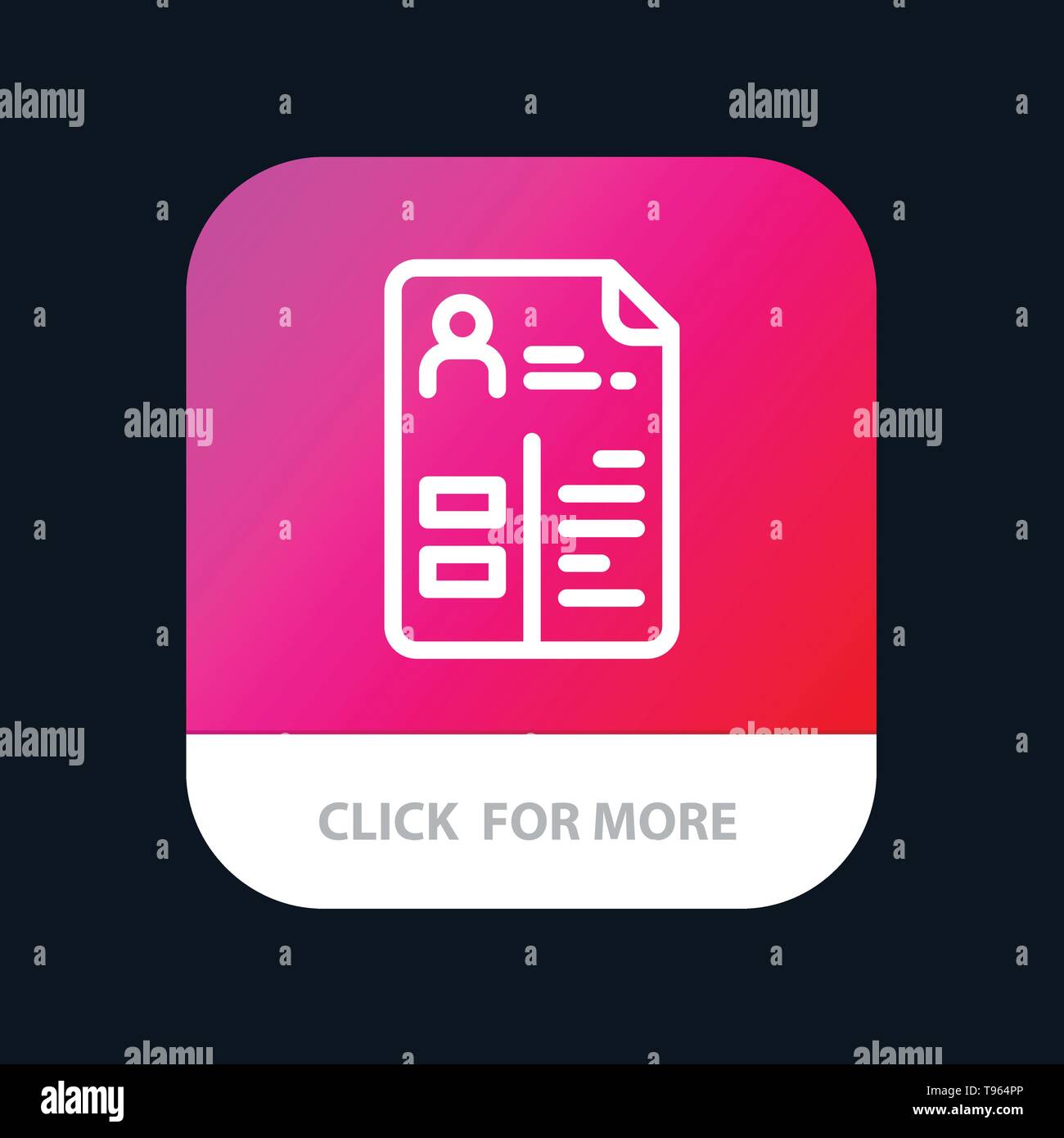 Curriculum Cv Job Portfolio Mobile App Button Android And Ios Line Version Stock Vector Image Art Alamy