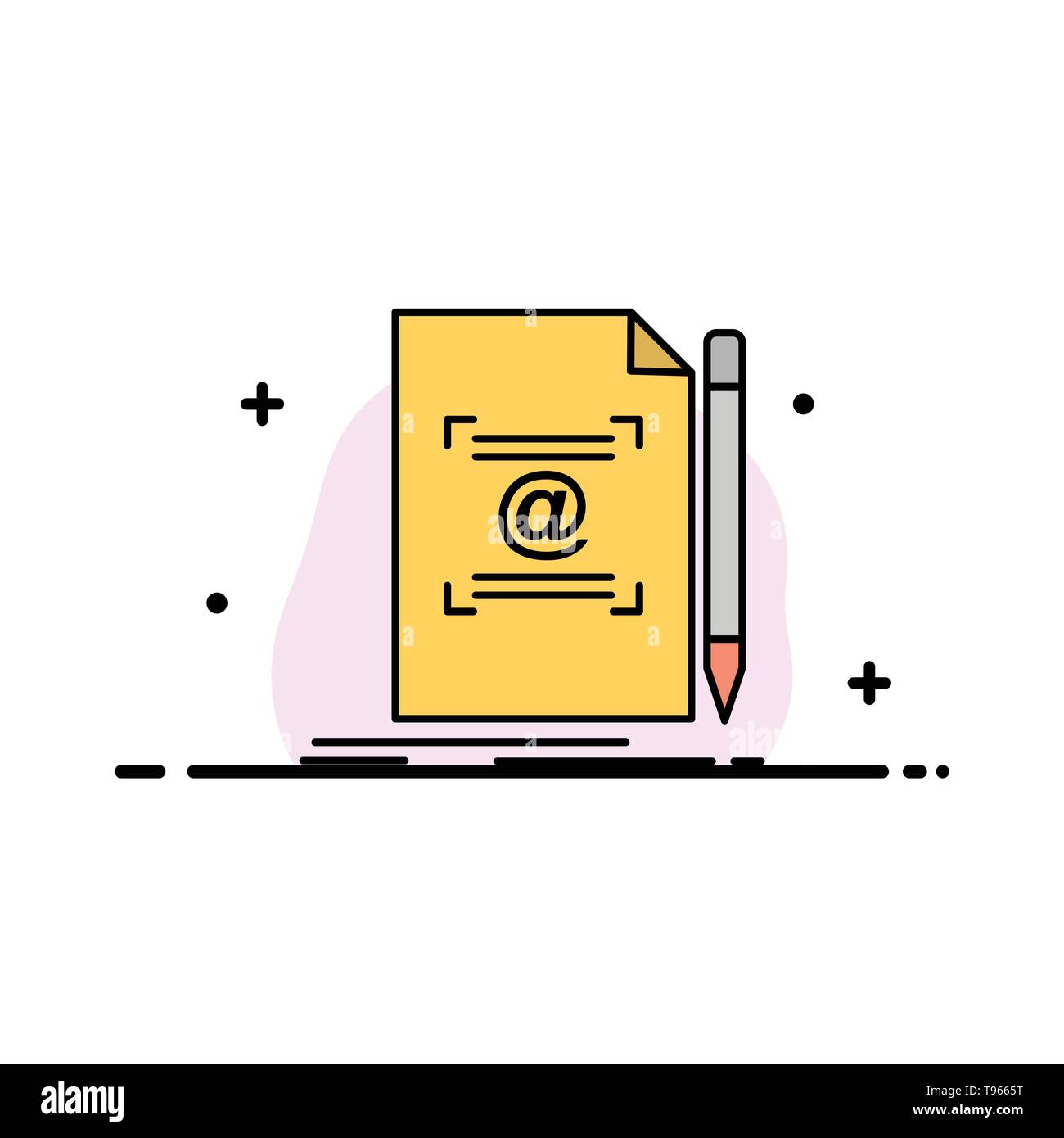 Note Letter Text Mail Create Business Flat Line Filled Icon