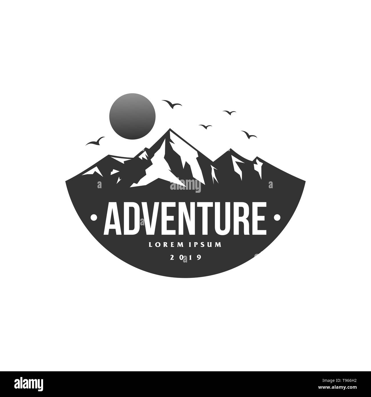 adventure mountain logo Stock Photo