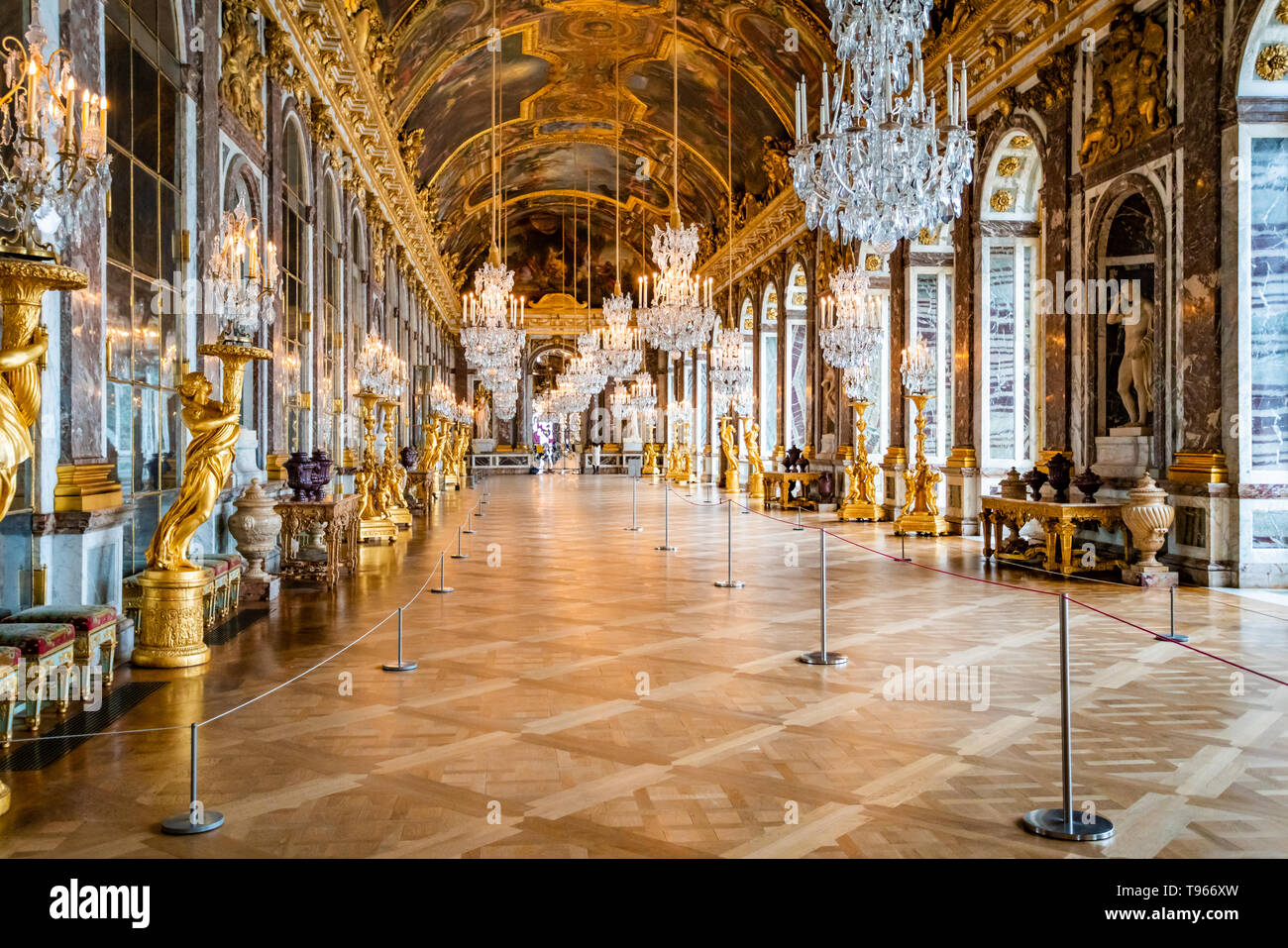 Versailles France February 14 2018 The Hall Of Mirrors In