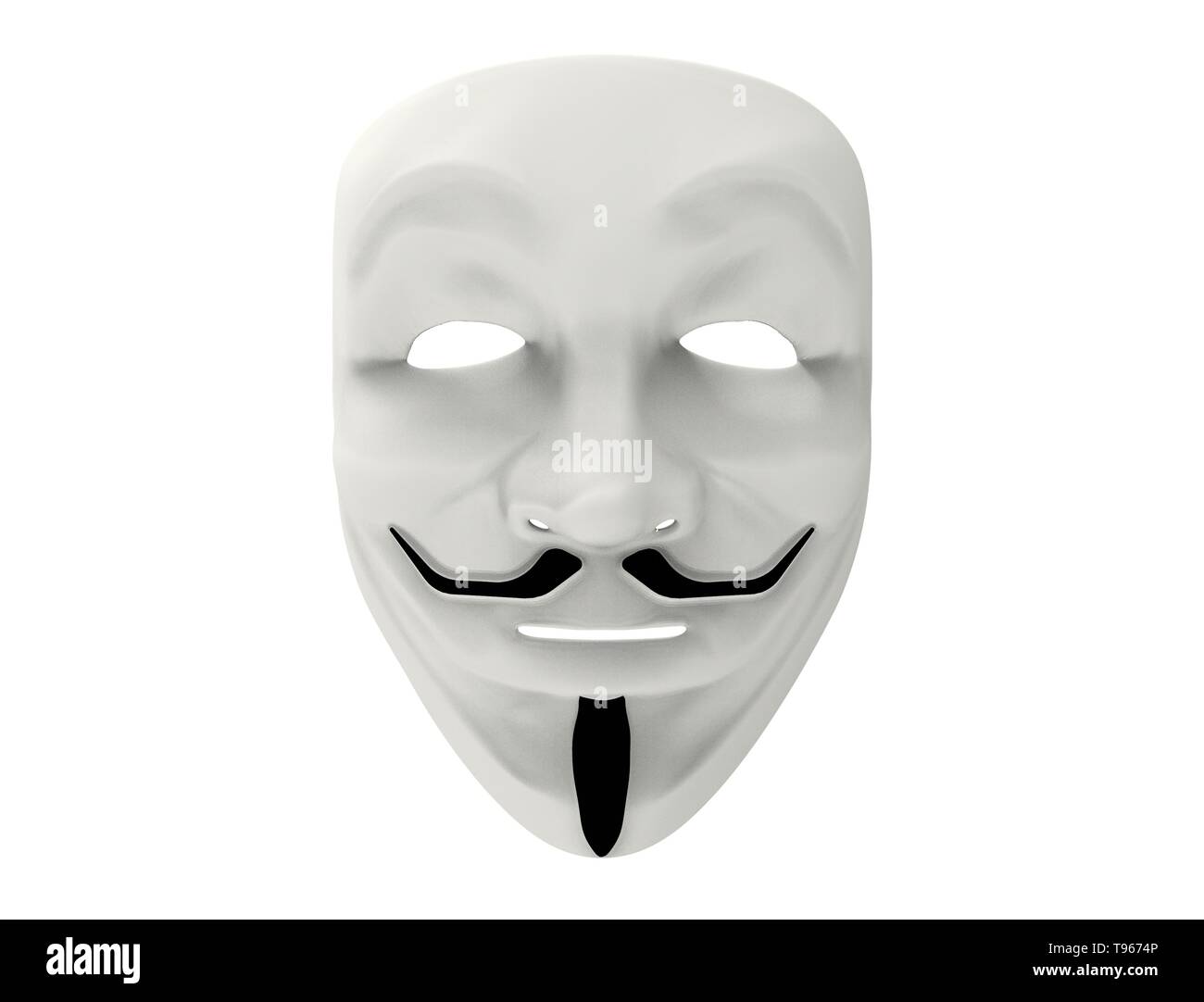 3D rendering illustration of Guy Fawkes Anonymous mask Stock Photo Alamy