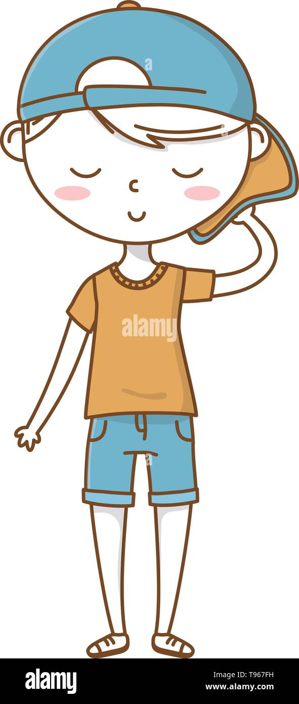 Stylish boy blushing cartoon outfit shorts backwards cap isolated vector  illustration graphic design Stock Vector Image & Art - Alamy