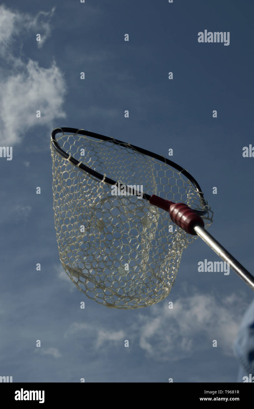 Fishing net used for Kokanee fishing in Lake Chelan,Washington. Stock Photo
